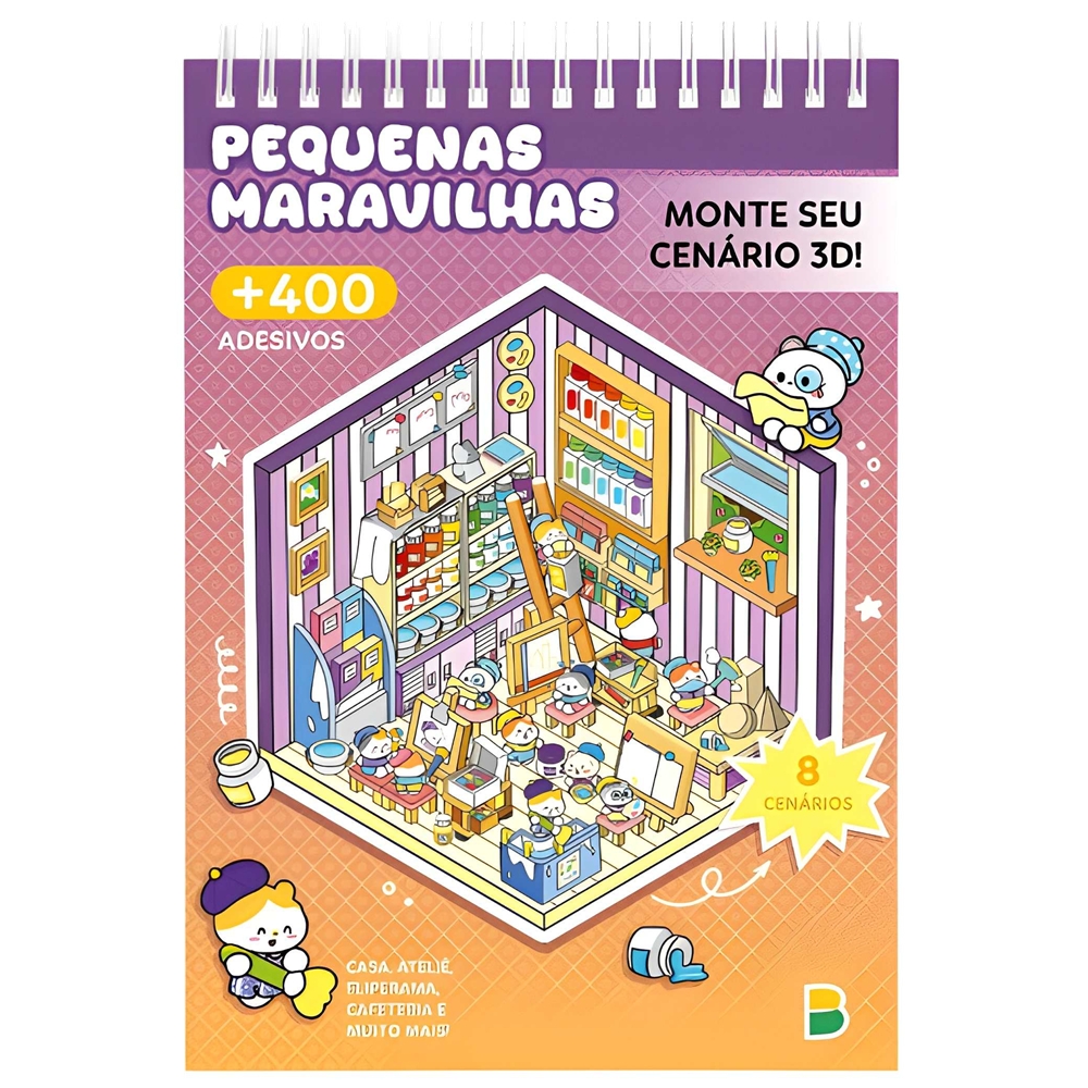  Livro Pequeno Mundo 3D: Pequenas Maravilhas - 400 Adesivos