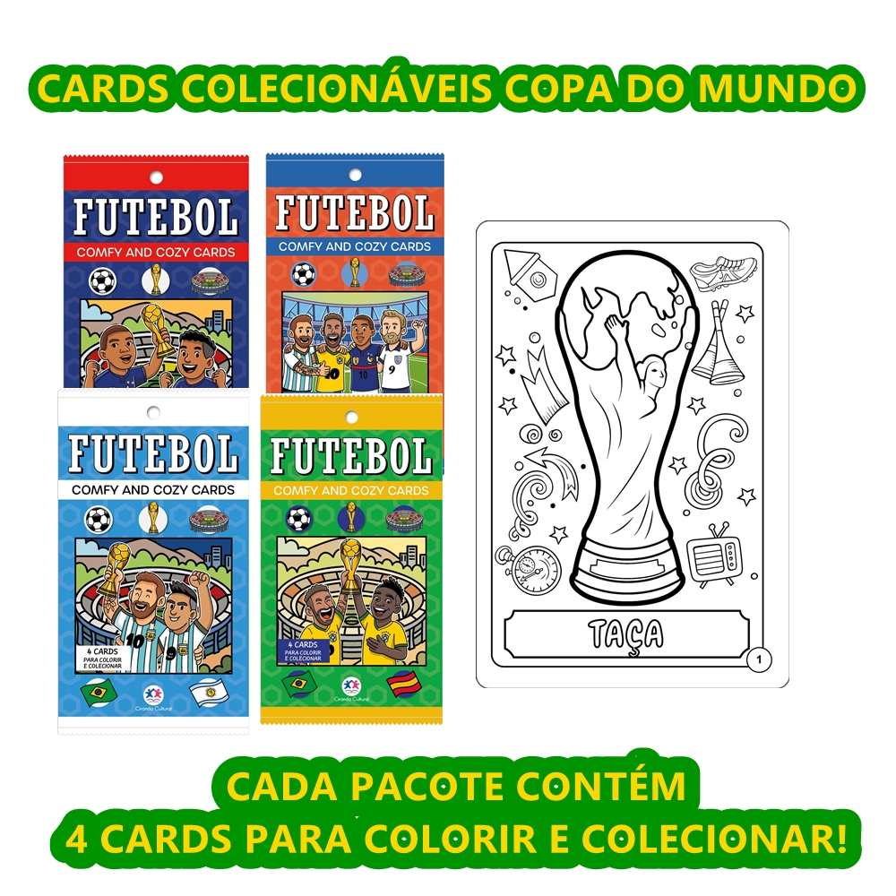 Coleção Futebol Comfy and Cozy Cards para Colorir