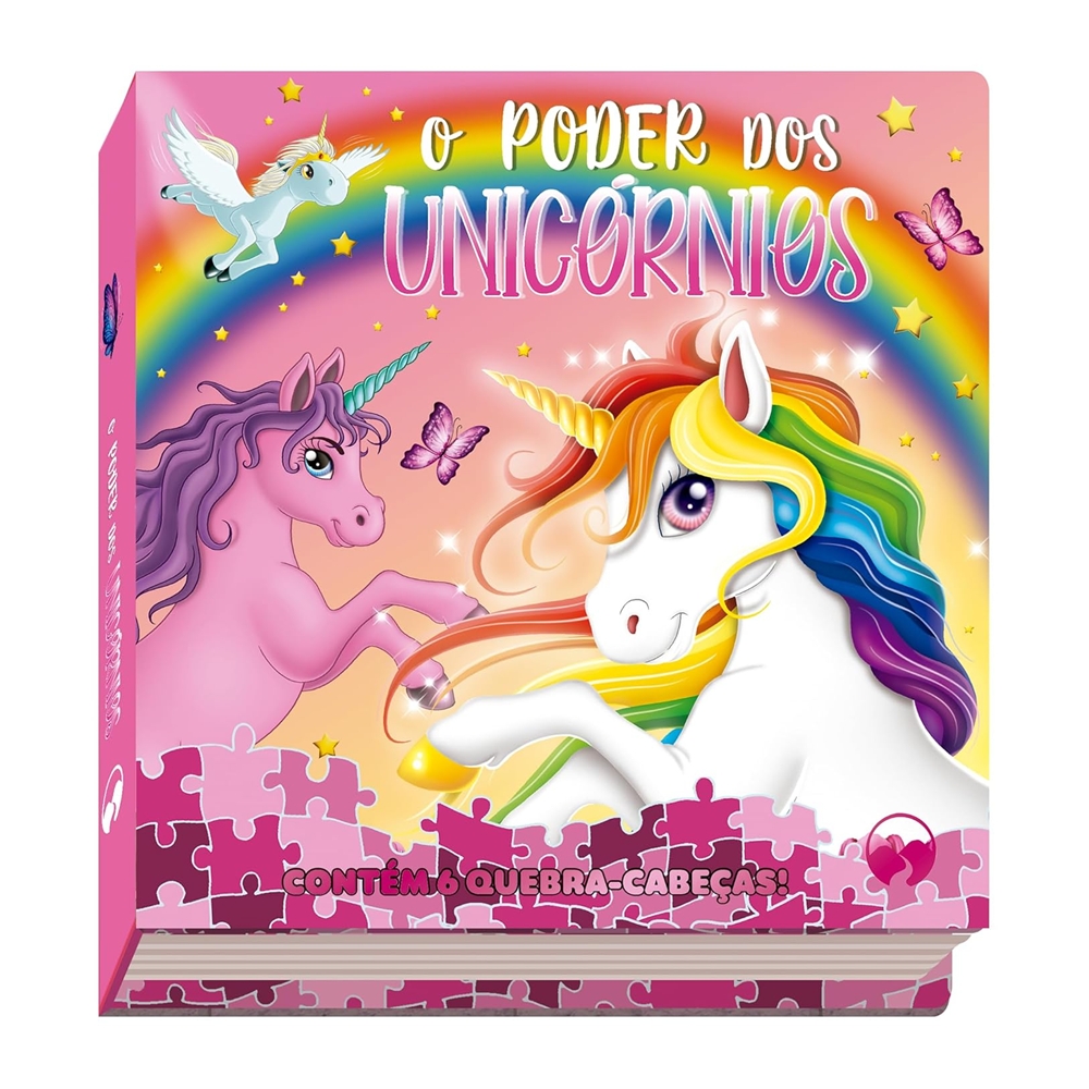 Livro Infantil Almofadado com Quebra-Cabeça - UNICÓRNIOS