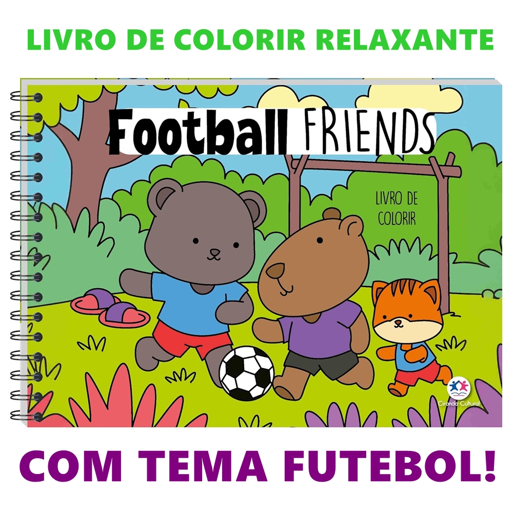 Livro de Colorir Relaxante Football Friends