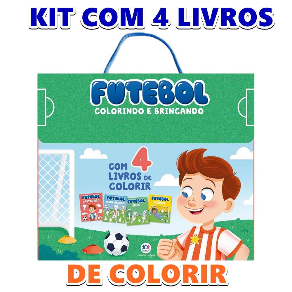 Conjunto 4 Livros Colorindo e Brincando Futebol 
