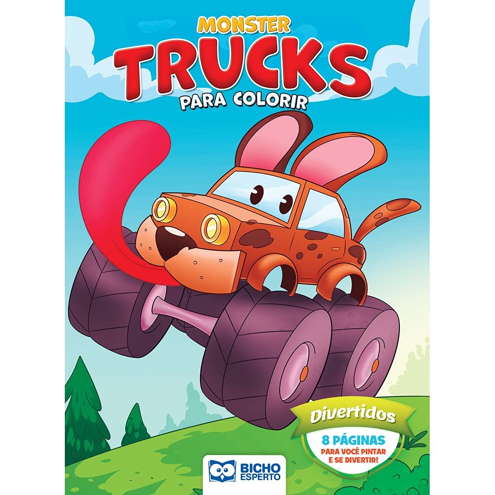 Livro Infantil Monster Trucks Para Colorir - Divertidos