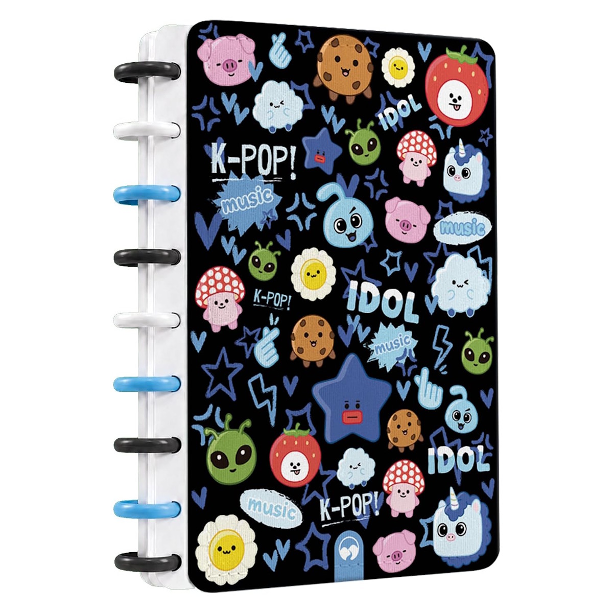 Livro Diário Inteligente 100 Páginas e Fichário - K-Pop