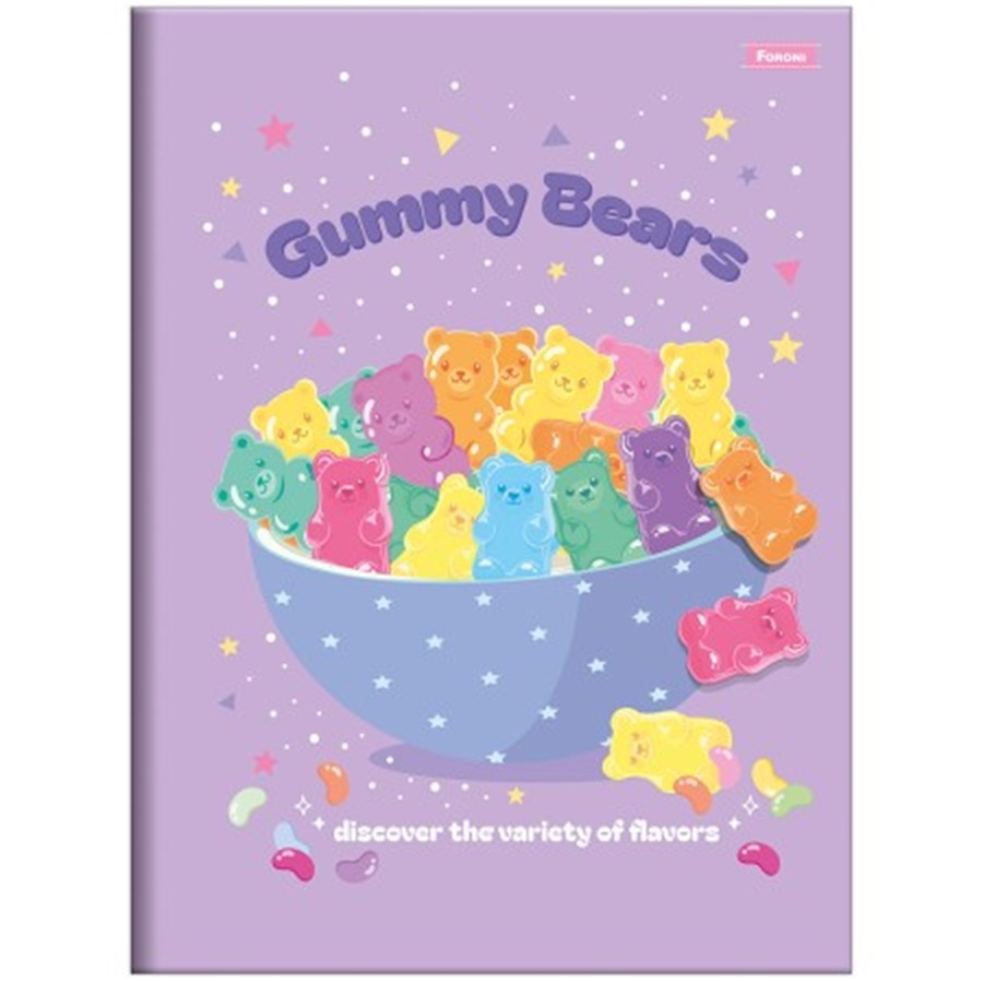 Caderno Infantil Capa Dura Doces Fofos Brochurão- Sugar Rush