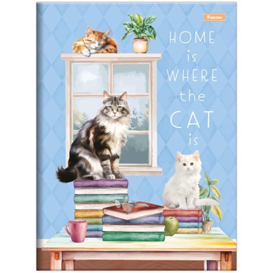 Caderno de Gatos Capa Dura Brochurão de 80 Folhas-Furfriends