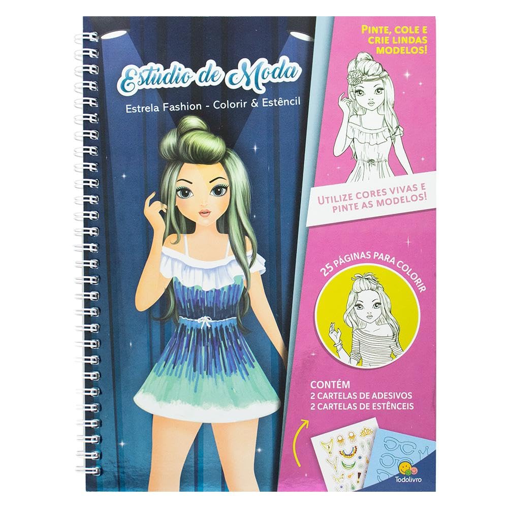 LIVRO - ESTRELA FASHION - COLORIR & ESTÊNCIL: ESTÚDIO DE MODA