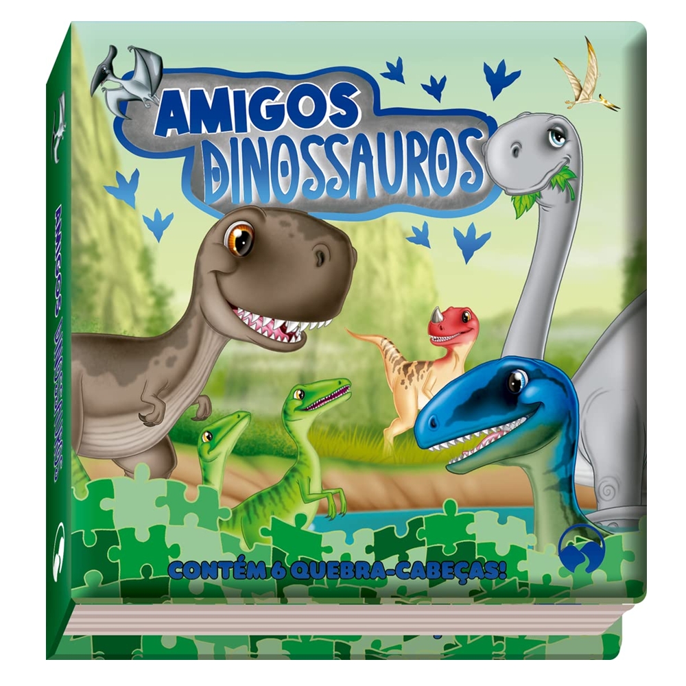 Livro Infantil Almofadado com Quebra-Cabeça - DINOSSAUROS