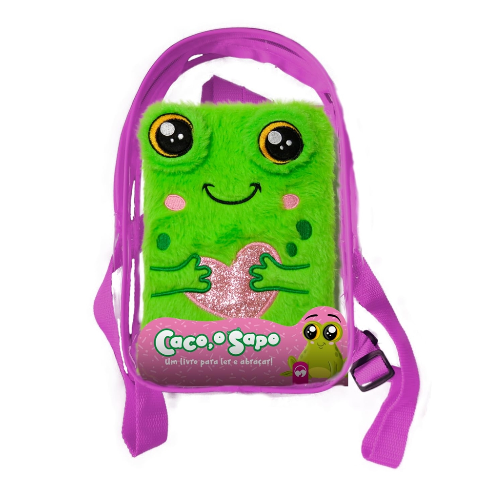  Livro Infantil Pelúcia Fofinhos com Mochila - CACO, O SAPO