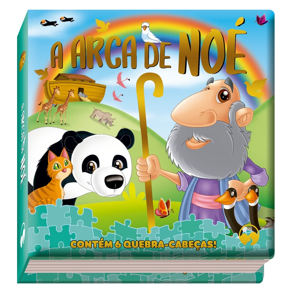 Livro Infantil Almofadado com Quebra-Cabeça - ARCA DE NOÉ