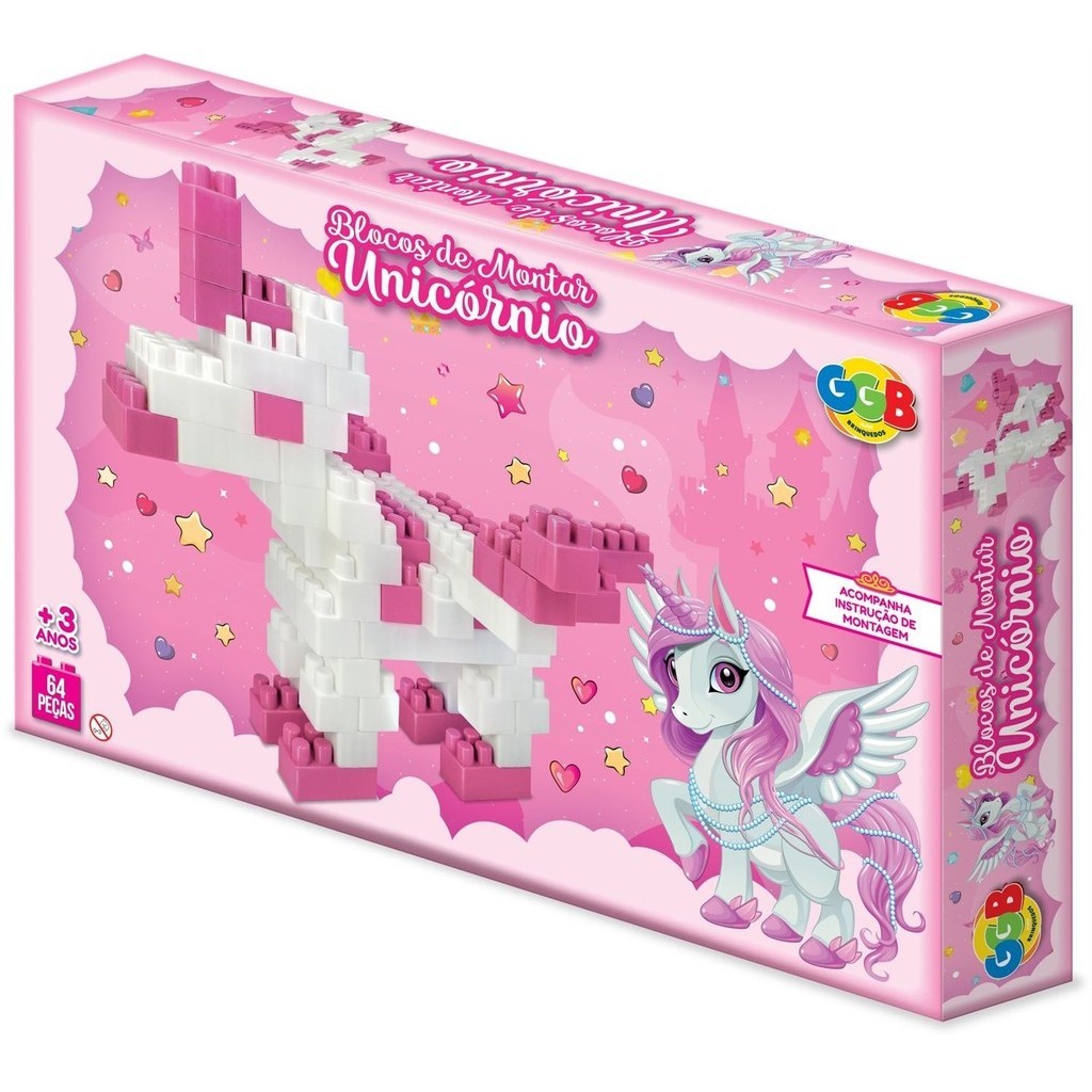 BRINQUEDO PARA MONTAR BLOCOS UNICORNIO UNIDADE 390 - GGB PLAST