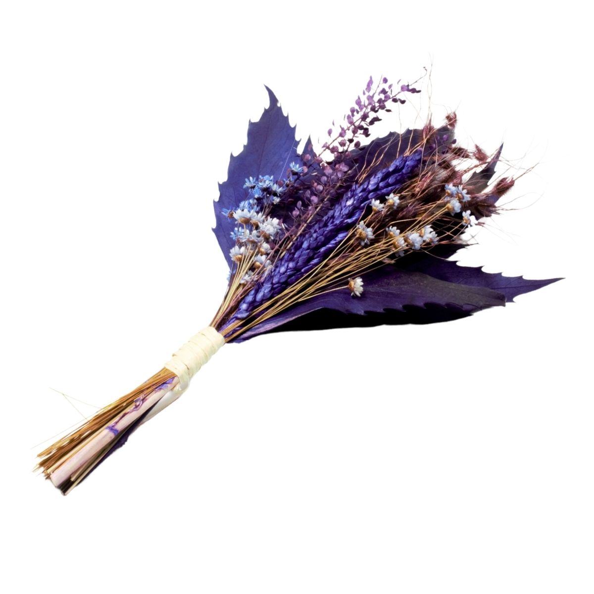 Planta Seca Mini Buquê Variado Roxo 25 cm