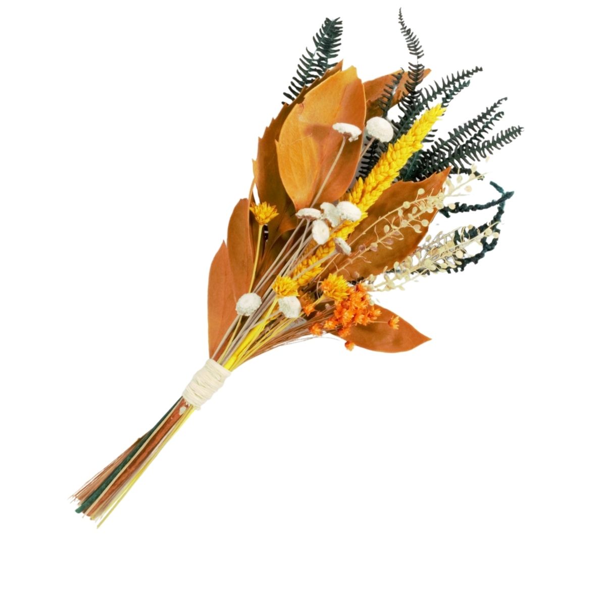 Planta Seca Mini Buquê Variado Amarelo 25 cm