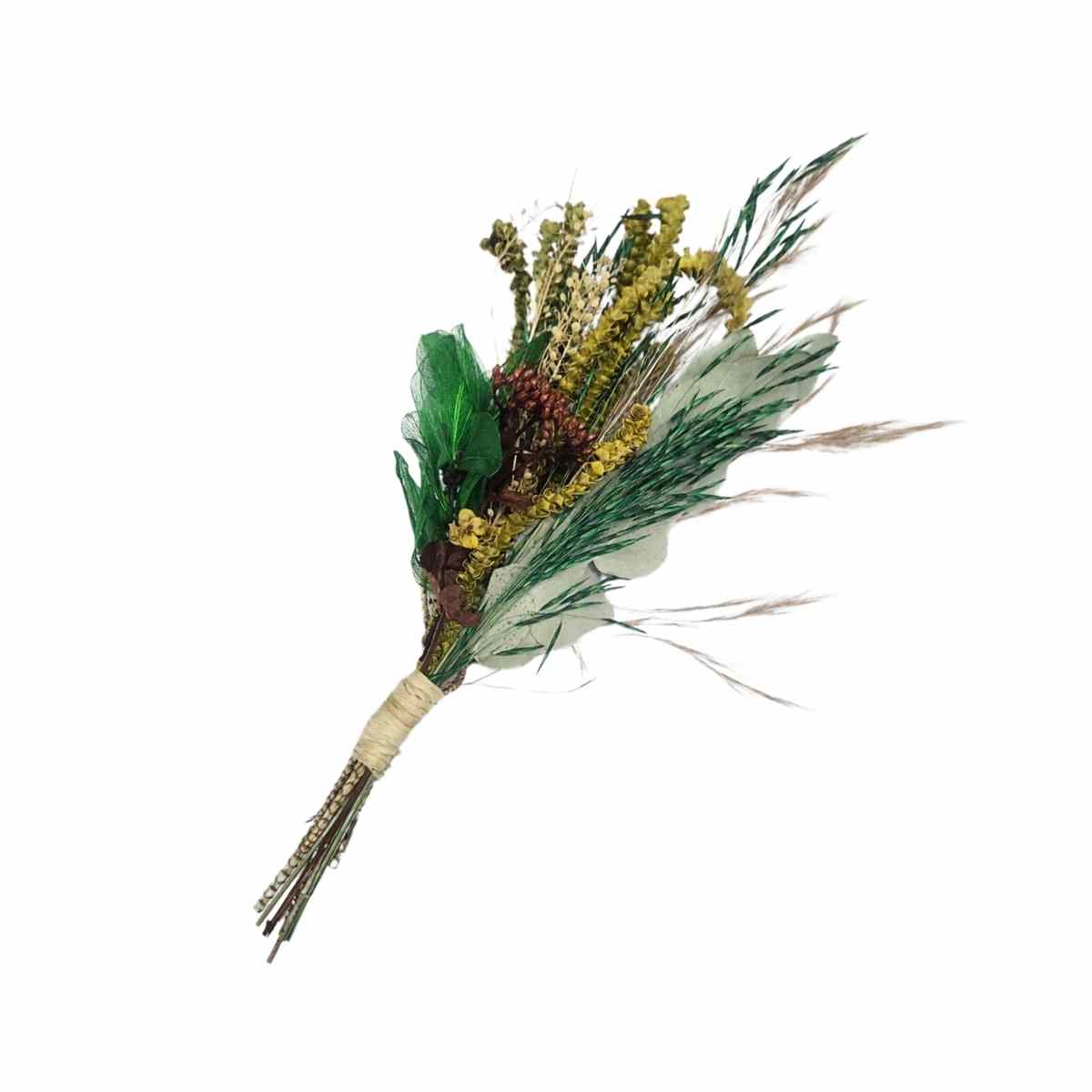 Planta Seca Mini Buquê Variado Verde 25 cm