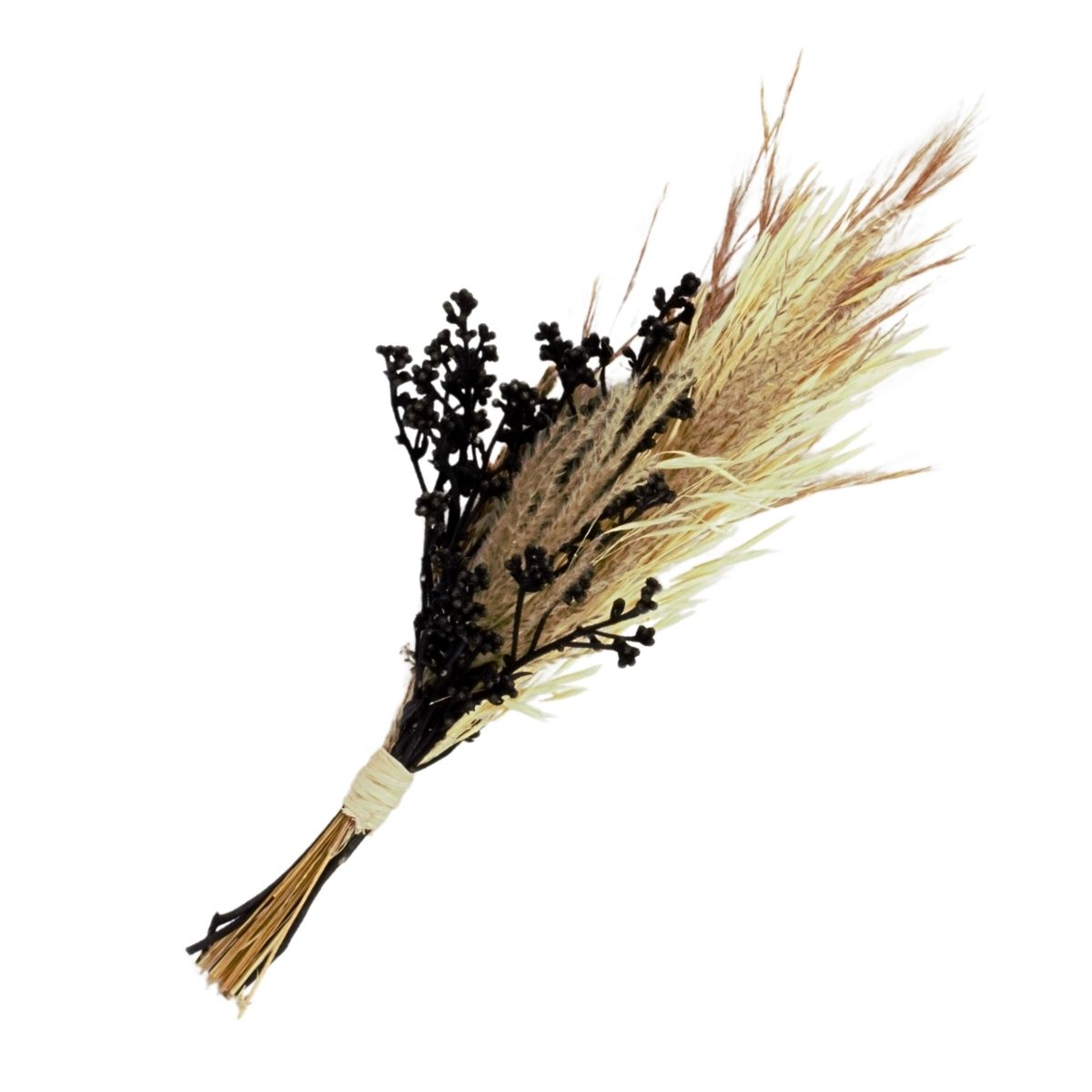 Planta Seca Mini Buquê Variado Preto 25 cm