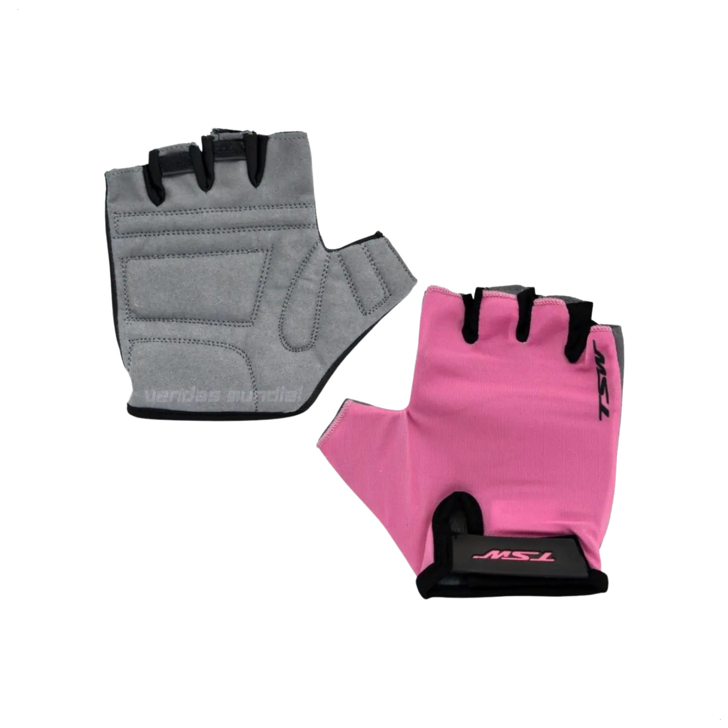 Luva Tsw Mtb Ciclista Dm Rosa/Cinza Kids