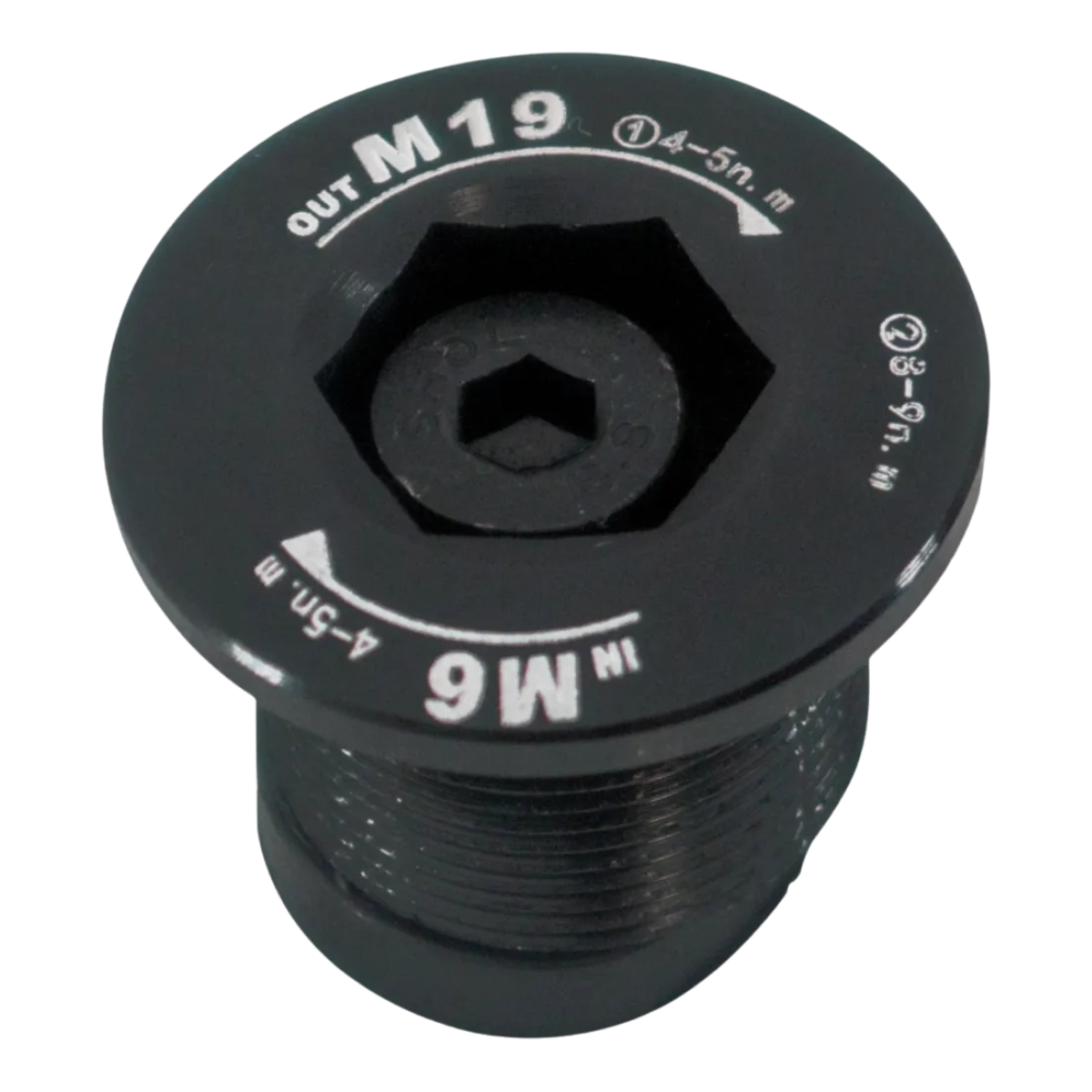 Parafuso Tampa Pedivela Rosca 19mm X-time M19 M6 Bike Preto