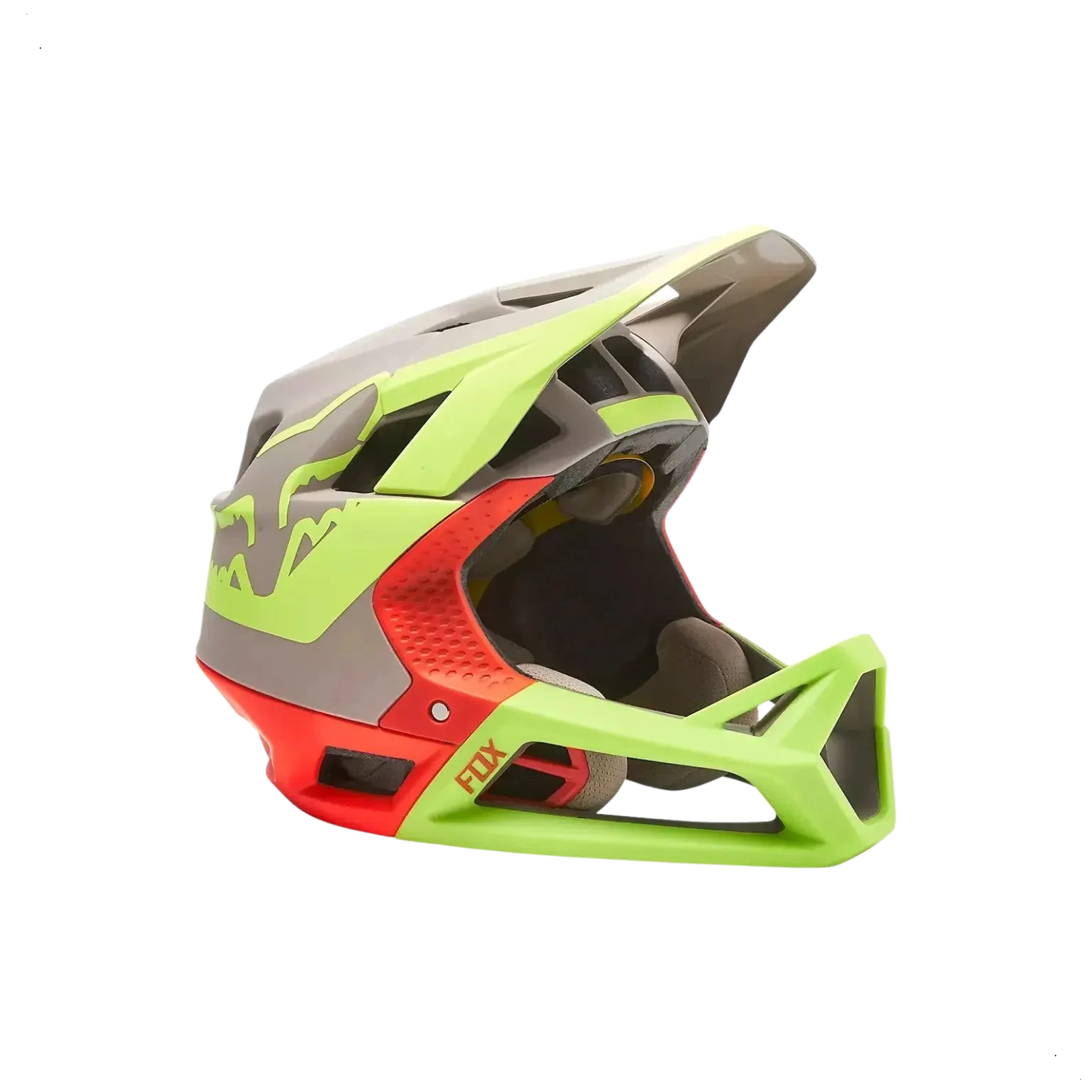 Capacete Fox Proframe Tuk Mips Cinza/Laranja/Fluor Tam XL