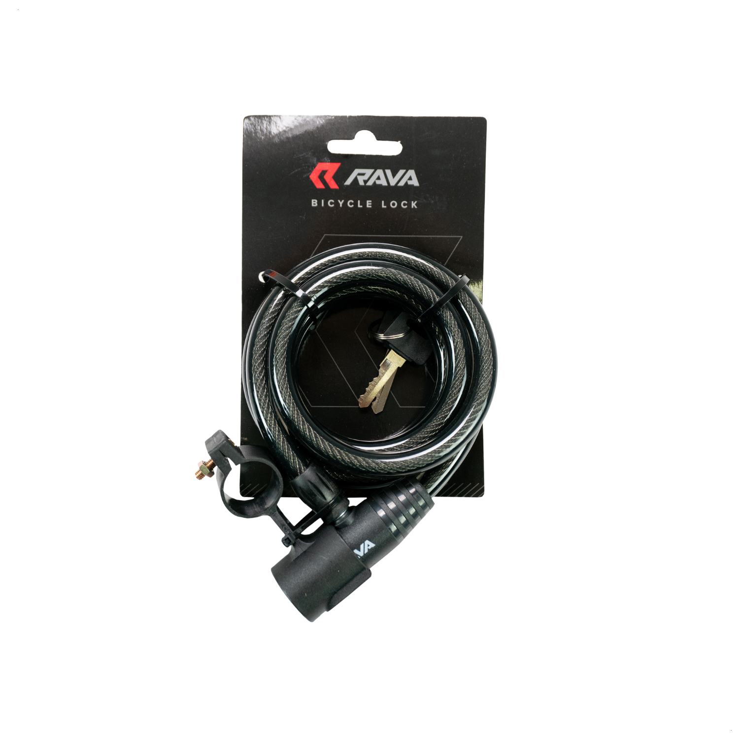 Cadeado Rava Espiral c/ Suporte 12x1500mm Preto