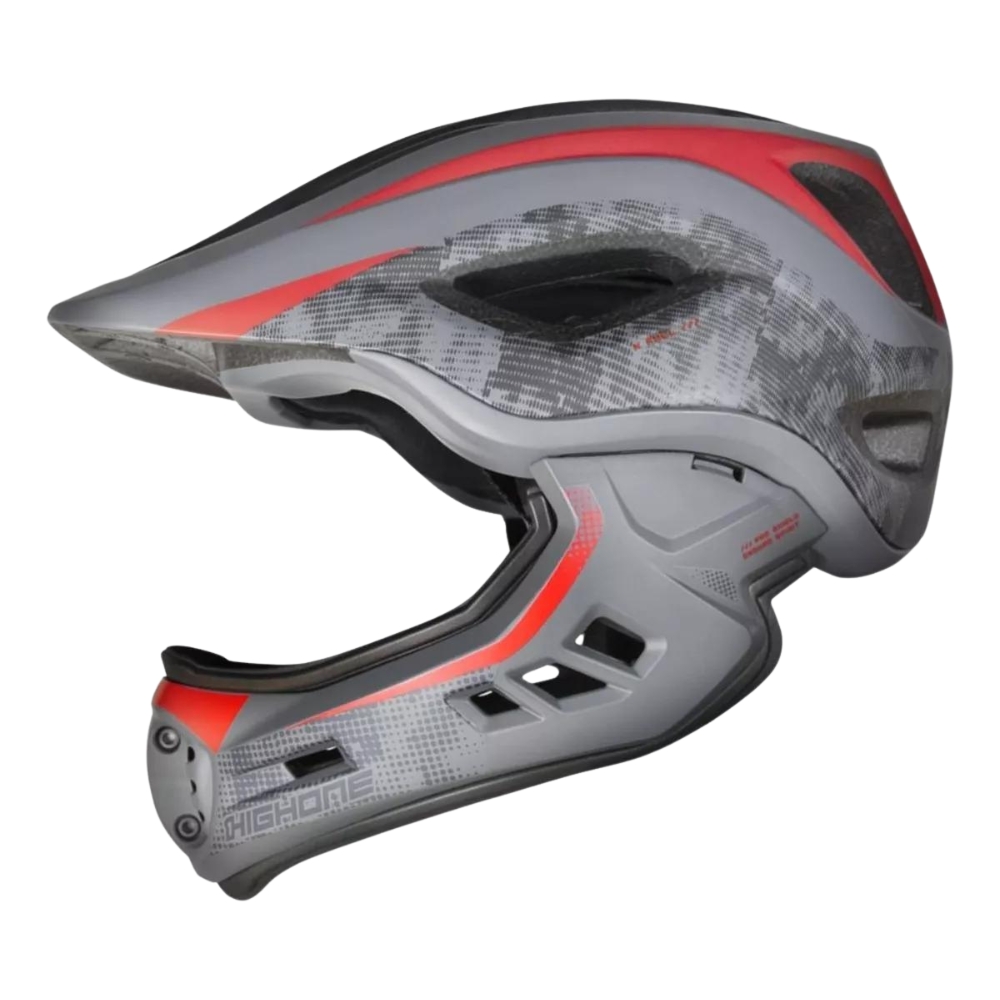 Capacete Bike X Full Removível High One Tam P Cinza/Vermelho