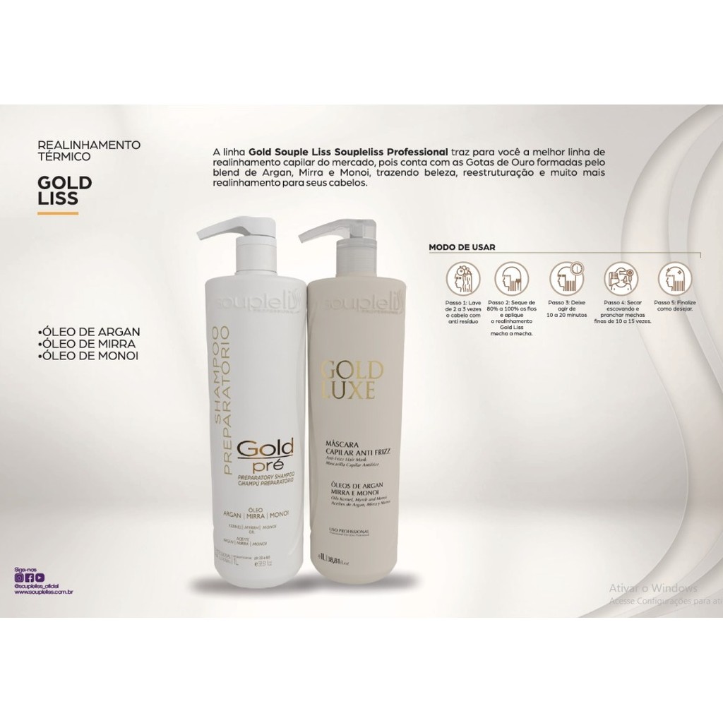SOUPLELISS GOLD LUXE ATIVO REALINHAMENTO 1.000ml