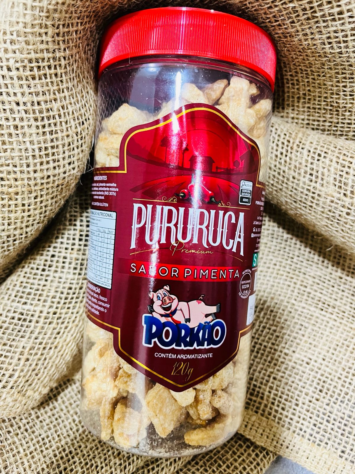 Torresmo Pururuca com Pimenta - 120g - Porkão