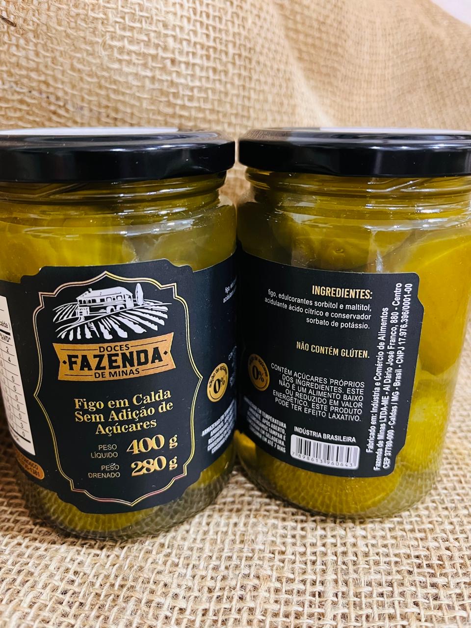 Figo em Calda Sem Adição de Açúcar - 400g - Doces Fazenda de Minas