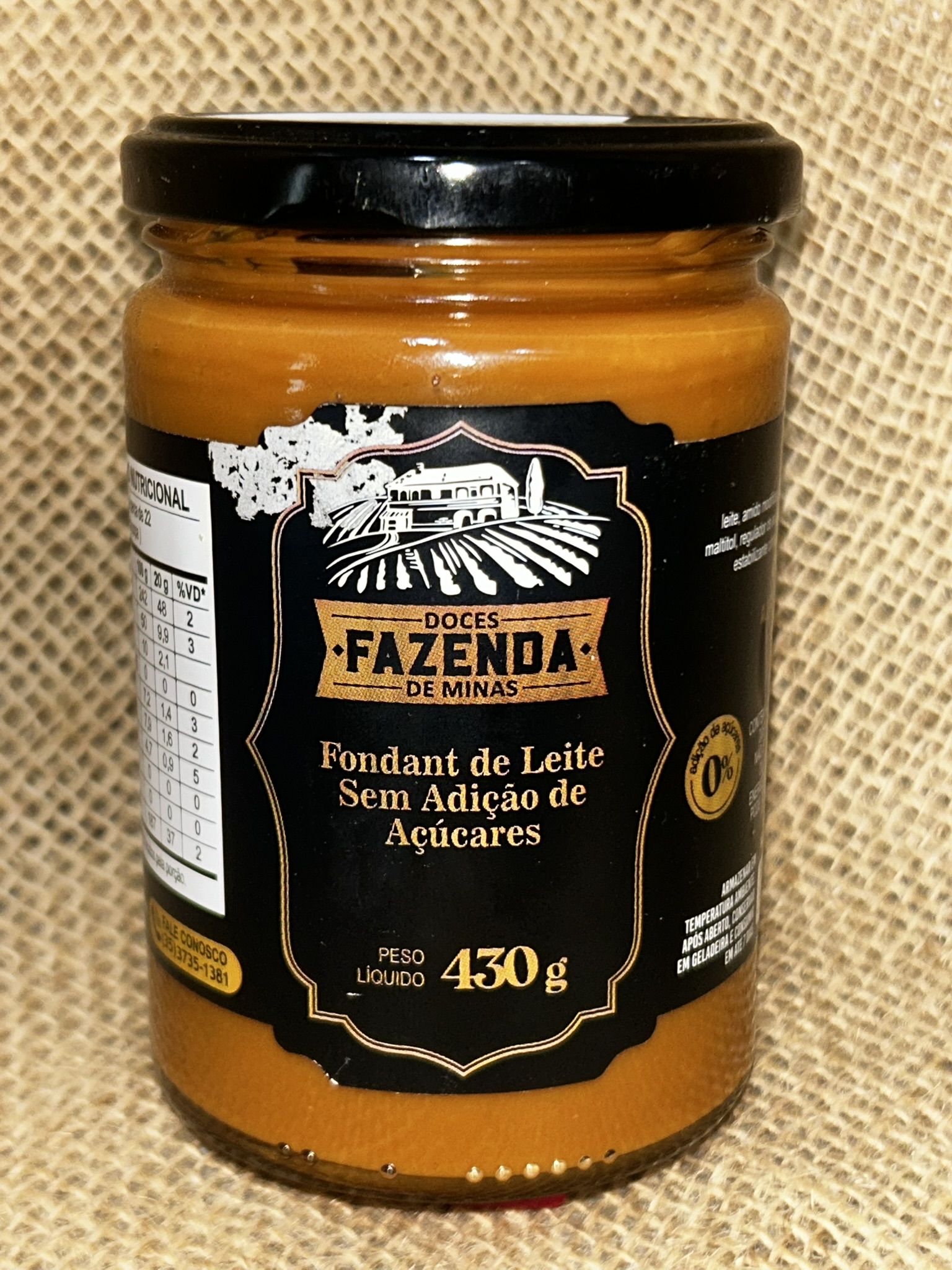 Fondant de Leite sem adição de açúcares - 430g - Fazenda de Minas