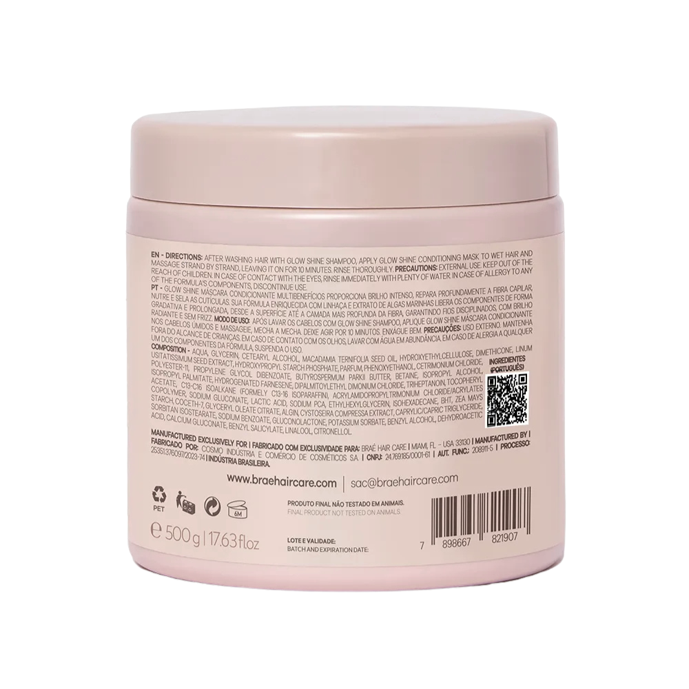 BRAÉ GLOW SHINE MÁSCARA CAPILAR CONDICIONANTE 500g