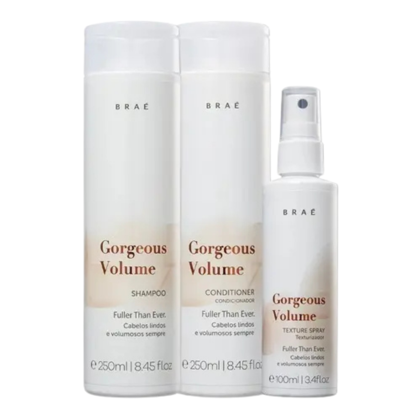 BRAE GORGEOUS KIT SHAMPOO 250ml + CONDICIONADOR 250ml + TEXTURIZADOR 100mll