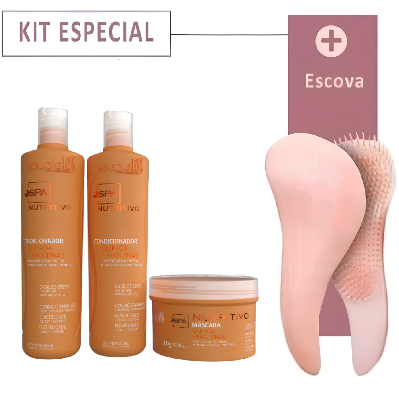 SOUPLELISS KIT SPA NUTRITIVO SHAMPOO 300ml + CONDICIONADOR 300ml + MÁSCARA 300g