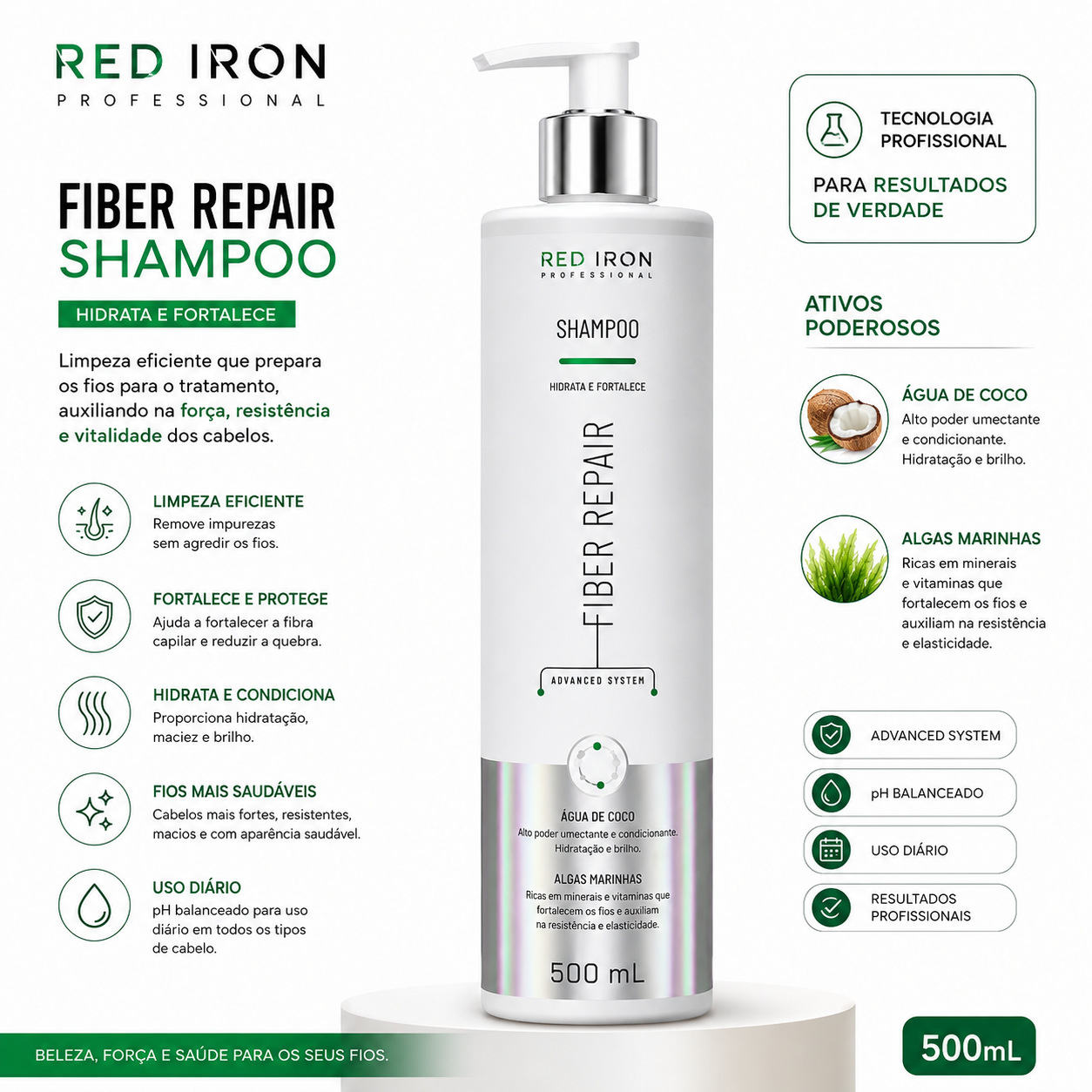RED IRON FIBER REPAIR SHAMPOO 500 ml
