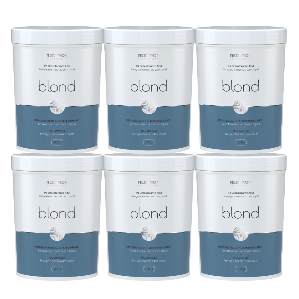 RED IRON KIT BLOND PÓ DESCOLORANTE AZUL 6X 500g