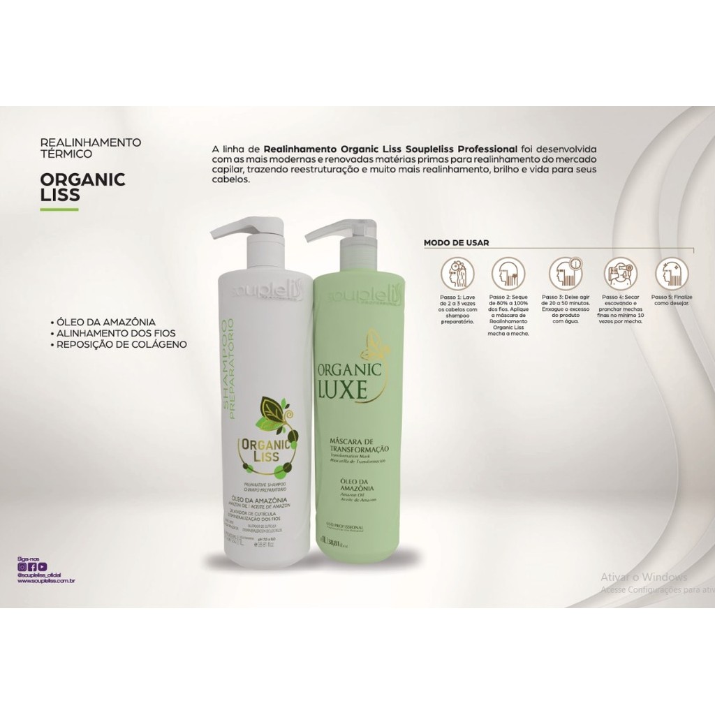 SOUPLELISS ORGANIC LUXE ATIVO REALINHAMENTO 1.000ml