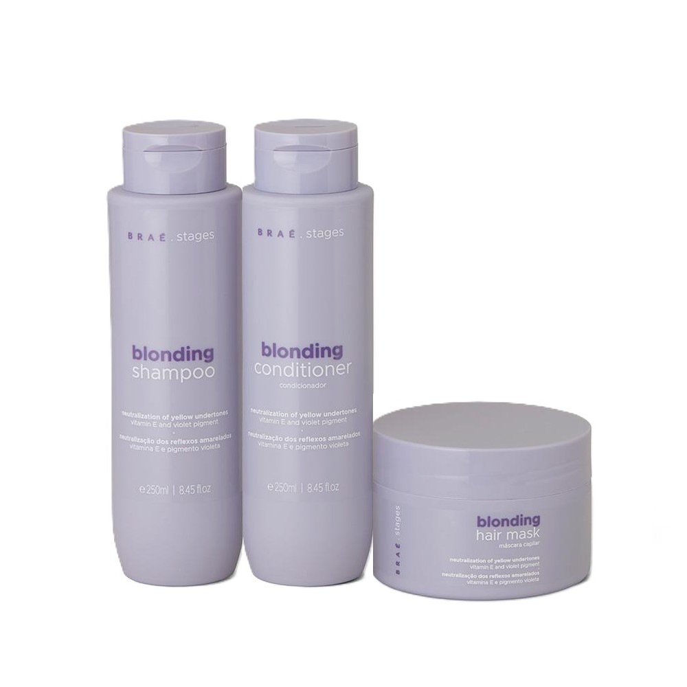 BRAÉ KIT STAGES BLONDING LOIRO SHAMPOO 250ml + CONDICIONADOR 250ml + MÁSCARA 200g