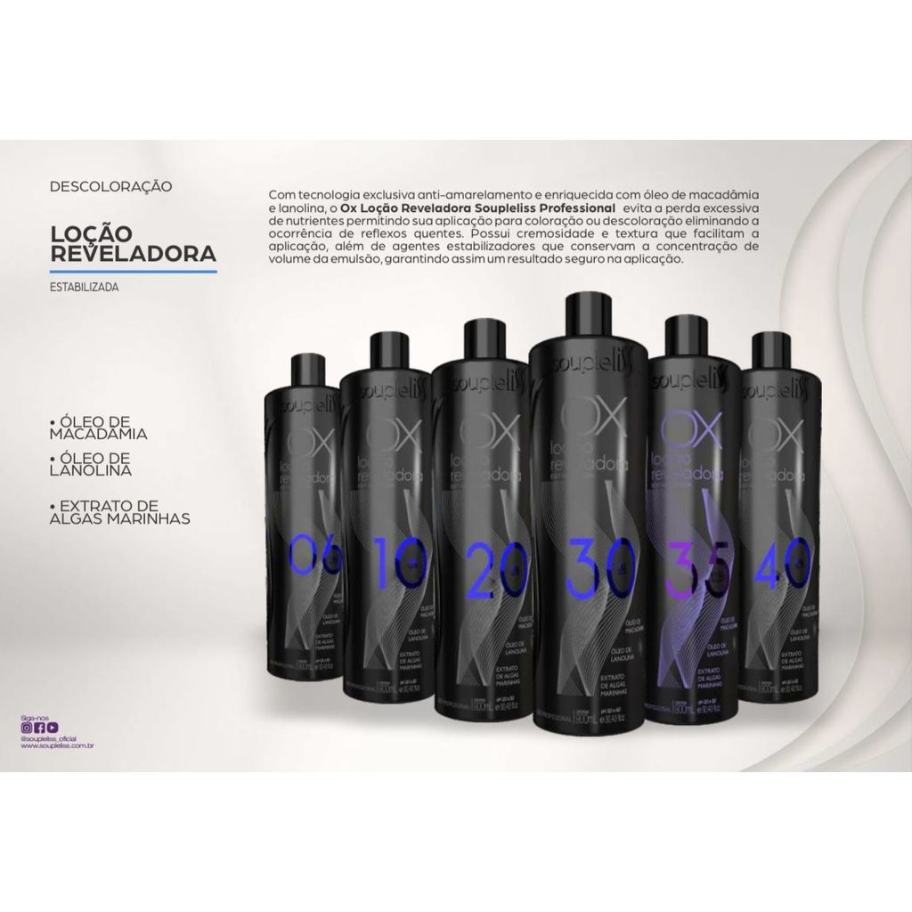 SOUPLELISS LOÇÃO REVELADORA 30 VOLUMES 900ml