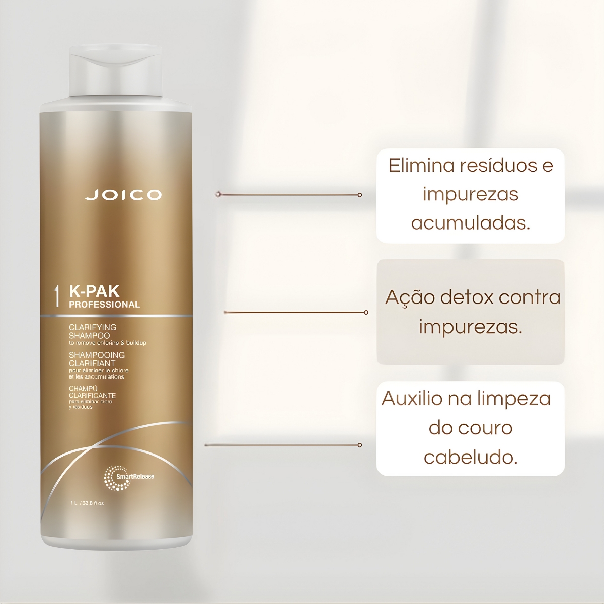 JOICO K-PAK STEP 1 PROF. CLARIFYING SHAMPOO TO REMOVE CHLORINE & BUILDUP 1L