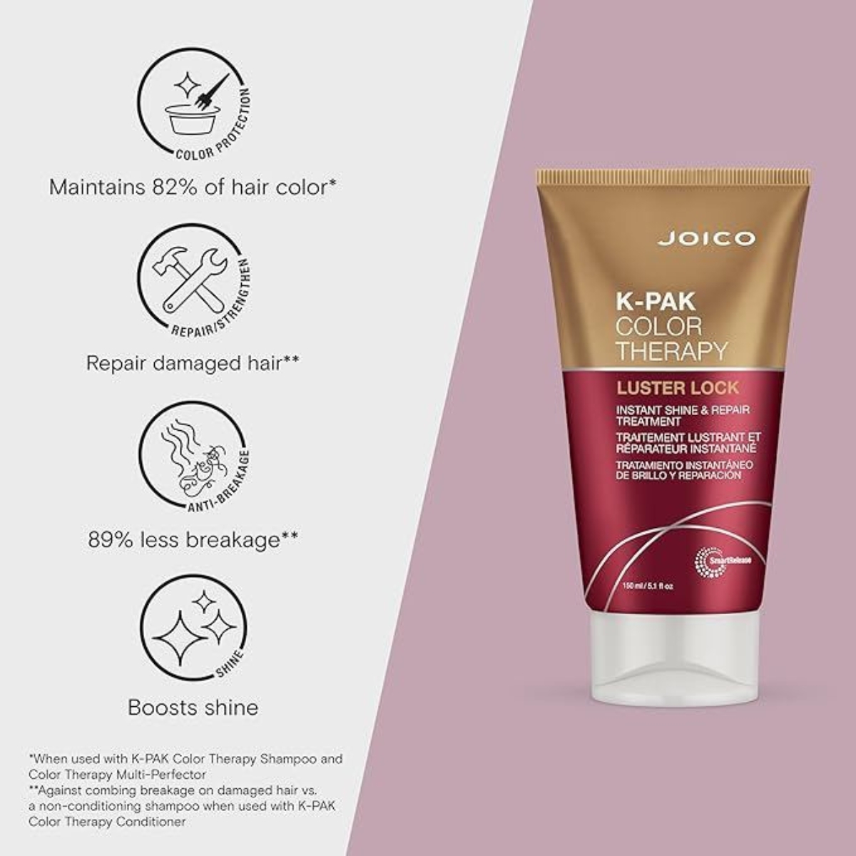 JOICO K-PAK COLOR THERAPY LUSTER LOCK INSTANT SHINE & REPAIR TREAT 150ml