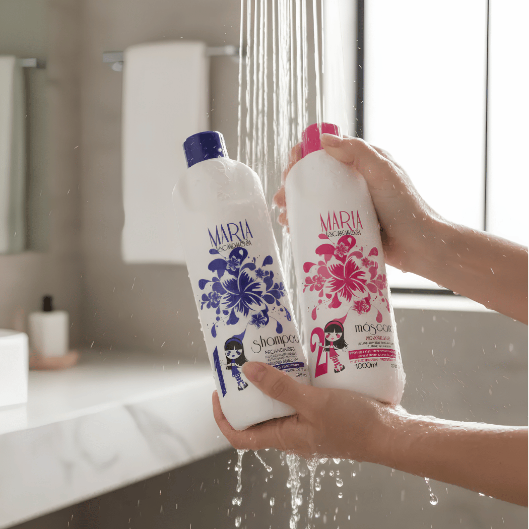 MARIA ESCANDALOSA KIT SHAMPOO DETOX STEP 1 1L + ATIVO ESCOVA PROGRESSIVA STEP 2 1L