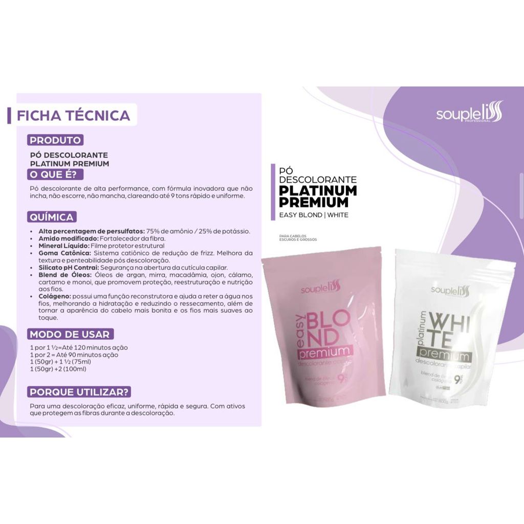 SOUPLELISS PÓ DESCOLORANTE WHITE  500g