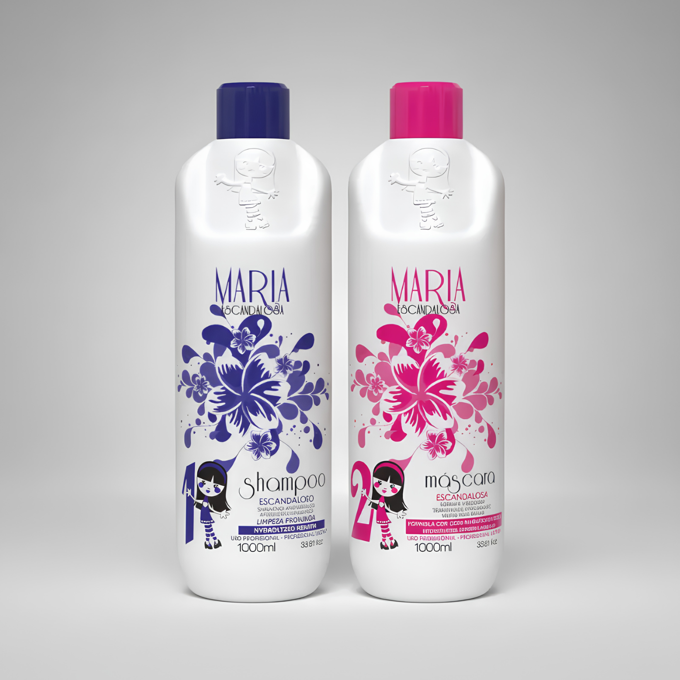 MARIA ESCANDALOSA KIT SHAMPOO DETOX STEP 1 1L + ATIVO ESCOVA PROGRESSIVA STEP 2 1L