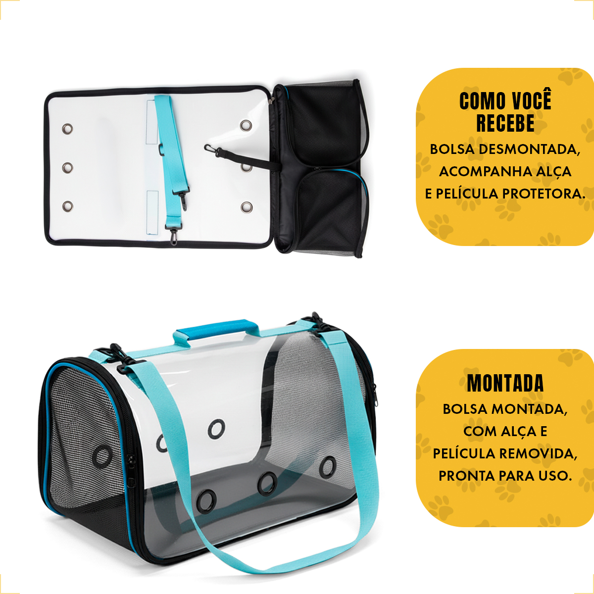 Bolsa  de Transporte Pet Cães e Gatos até 5kg - Azul — foto 7