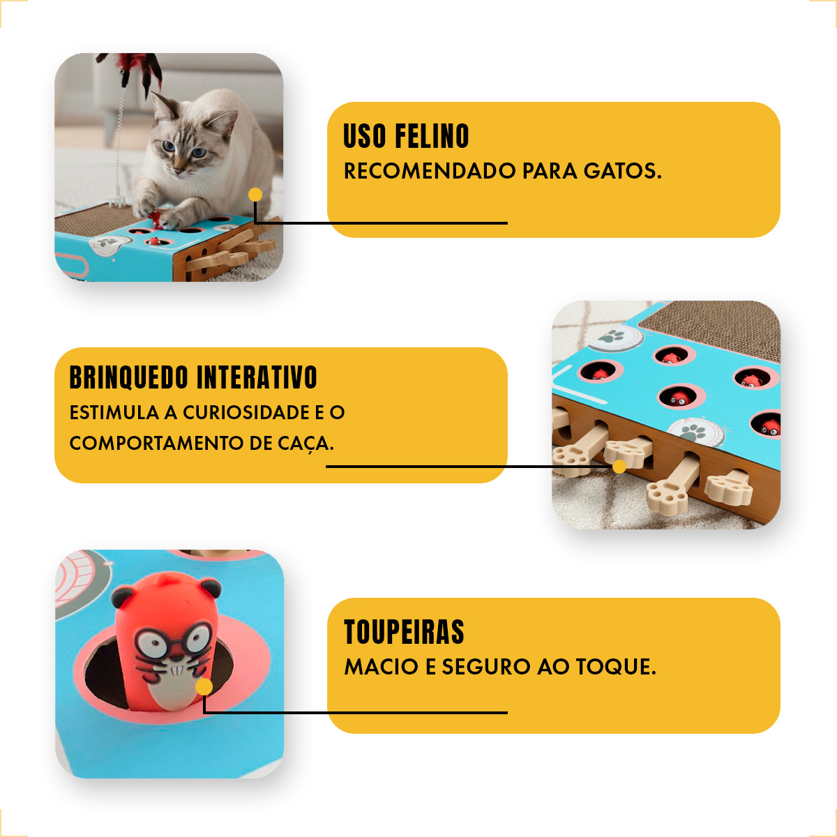 Brinquedo Interativo Gato com 5 Pedais Topeira e Arranhador — foto 5
