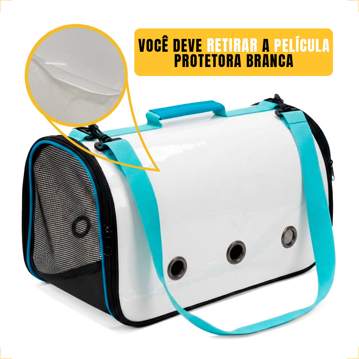 Bolsa  de Transporte Pet Cães e Gatos até 5kg - Azul — foto 8