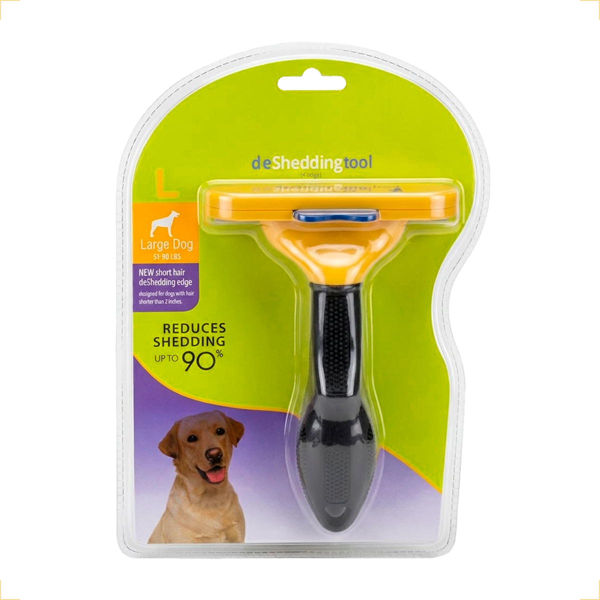Escova Rasqueadeira Removedora de Pelos Porte Médio até  25 kg- AMARELO G - Pelo Curto