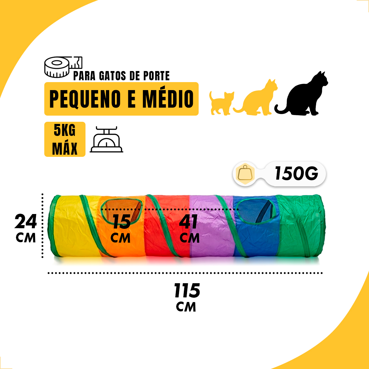 Brinquedo Tunel de Gato - reto — foto 2