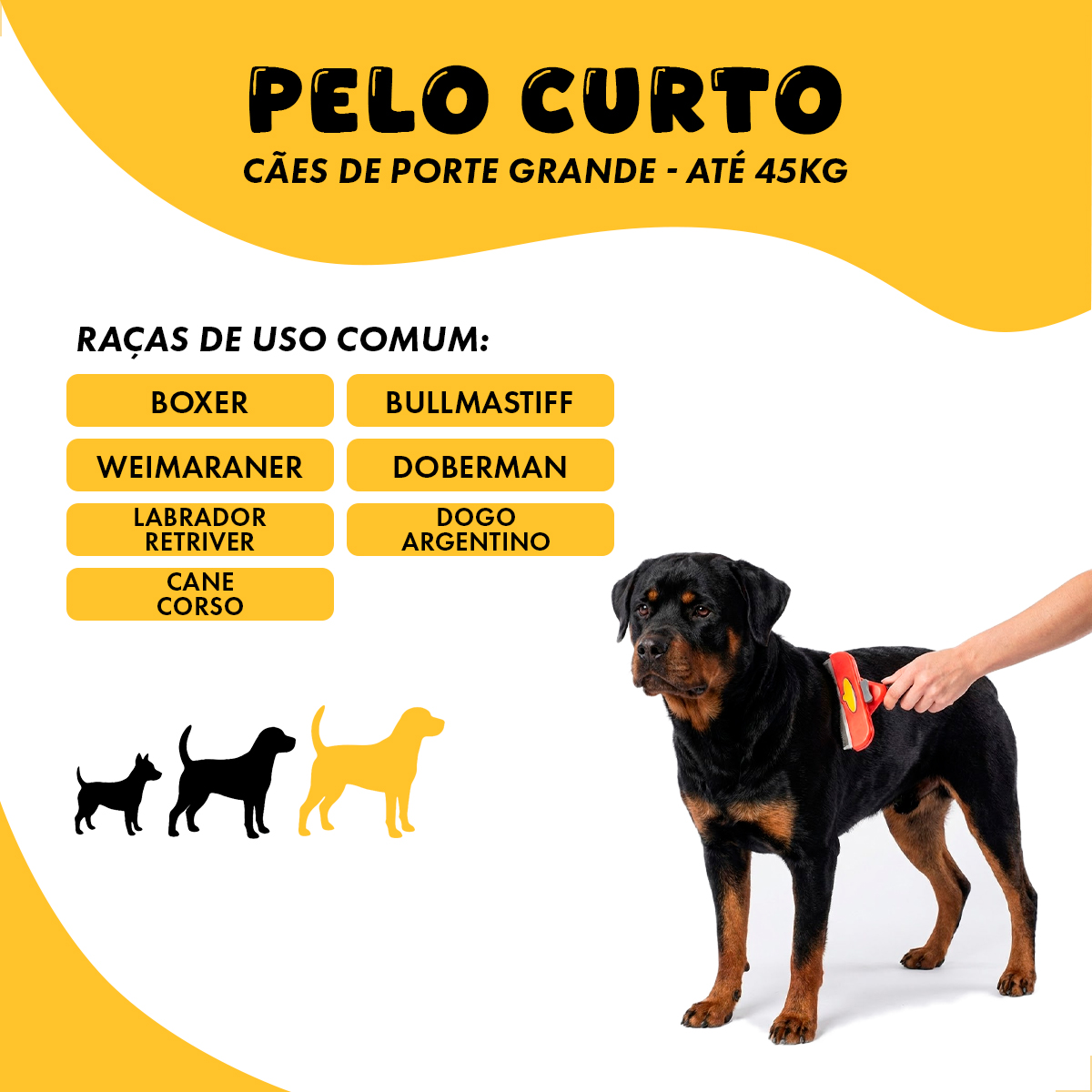 Escova Rasqueadeira Removedora de Pelos Porte Grande 30 a 45 KG VERMELHO GG - Pelo Curto — foto 5