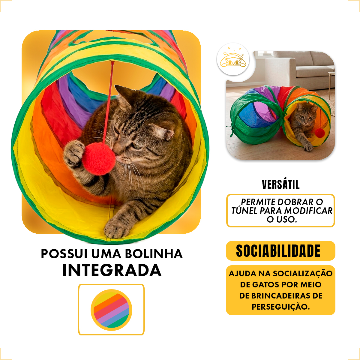 Brinquedo Tunel de Gato - reto — foto 4