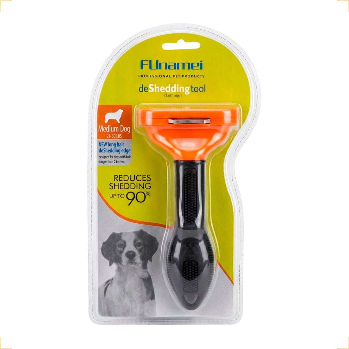 Escova Rasqueadeira Removedora Pelos Cães até 10 kg LaranjaM - Laranja Cinza