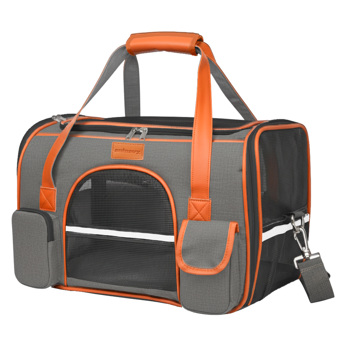 Bolsa Transporte Luxo Pet Viagem Passeio Aéreo Cães Gatos 8kg - Cinza
