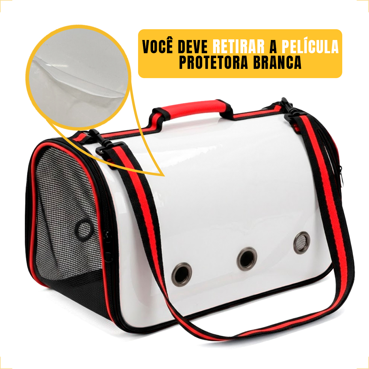 Bolsa  de Transporte Pet Cães e Gatos até 5kg - Vermelho — foto 8